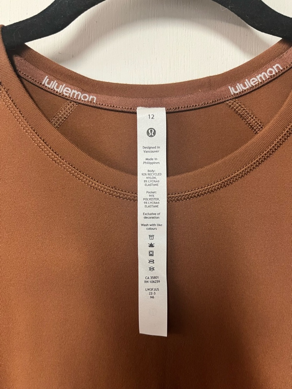 Lululemon It’s Rulu Run Long Sleeve Roasted Brown Size 12 - Picture 2 of 6